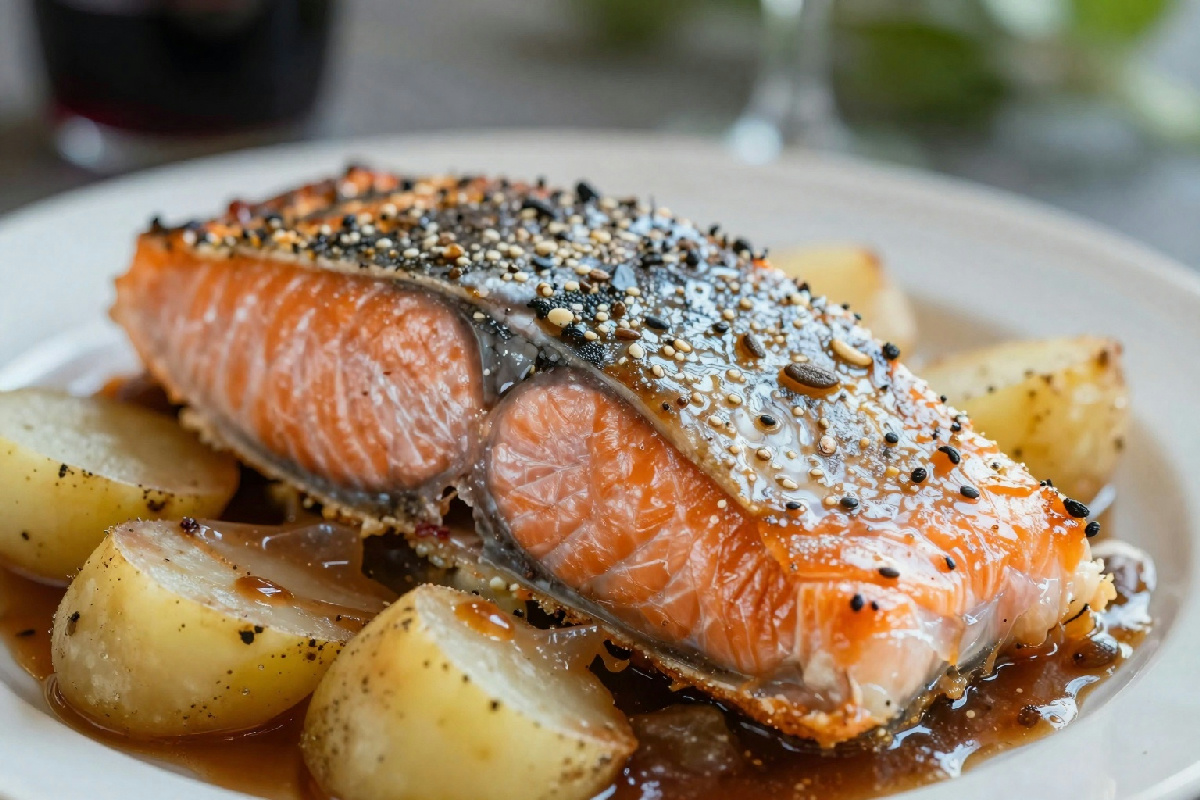 Cucinare il salmone in crosta con patate e salsa al vino: un'esperienza gourmet da non perdere