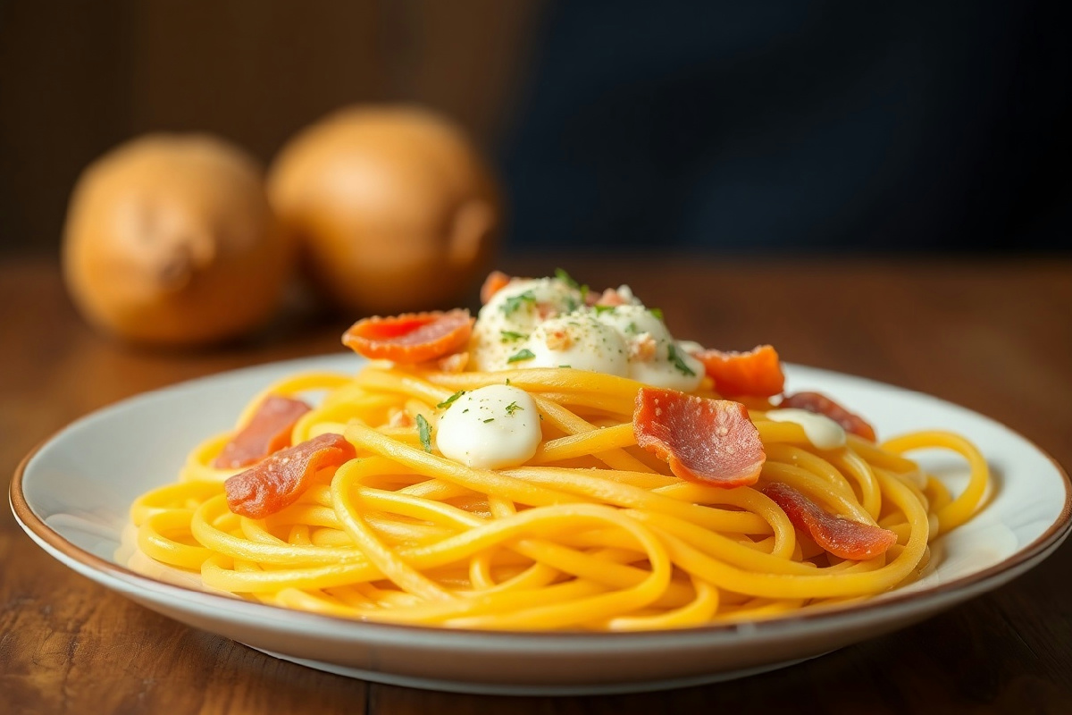 Trofie al profumo di zafferano: un abbinamento di panna e speck che rende il pranzo indimenticabile